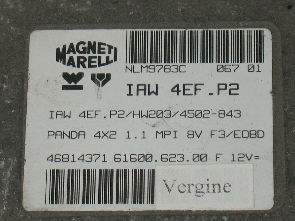ECU Panda 4x2 1.1 MPI IAW 4EF.P2 HW223 Fiat: 73500446 46814371
