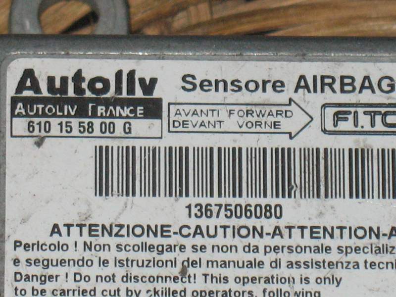 NEMO FIORINO BIPPER SRS Airbag ECU Modulo 610155800g 1367506080