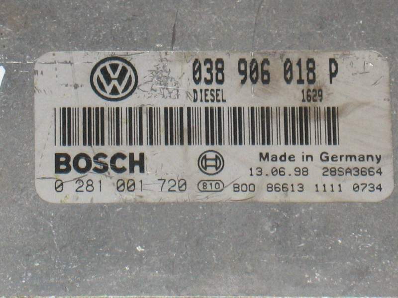 ECU VW VOLKSWAGEN PASSAT 1.9 0281001720 038906018P EDC 15V-5.29