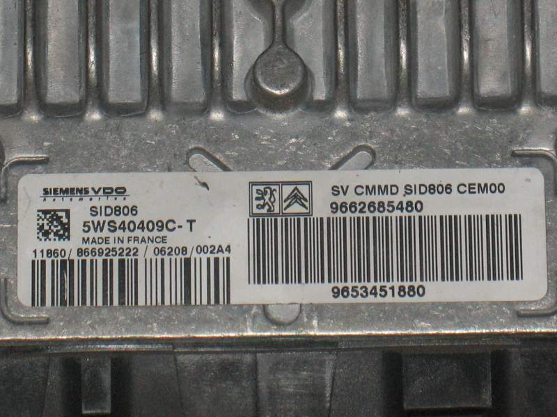 ECU PEUGEOT CITROEN 1.4 HDI SID806 5WS40409C-T 9662685480