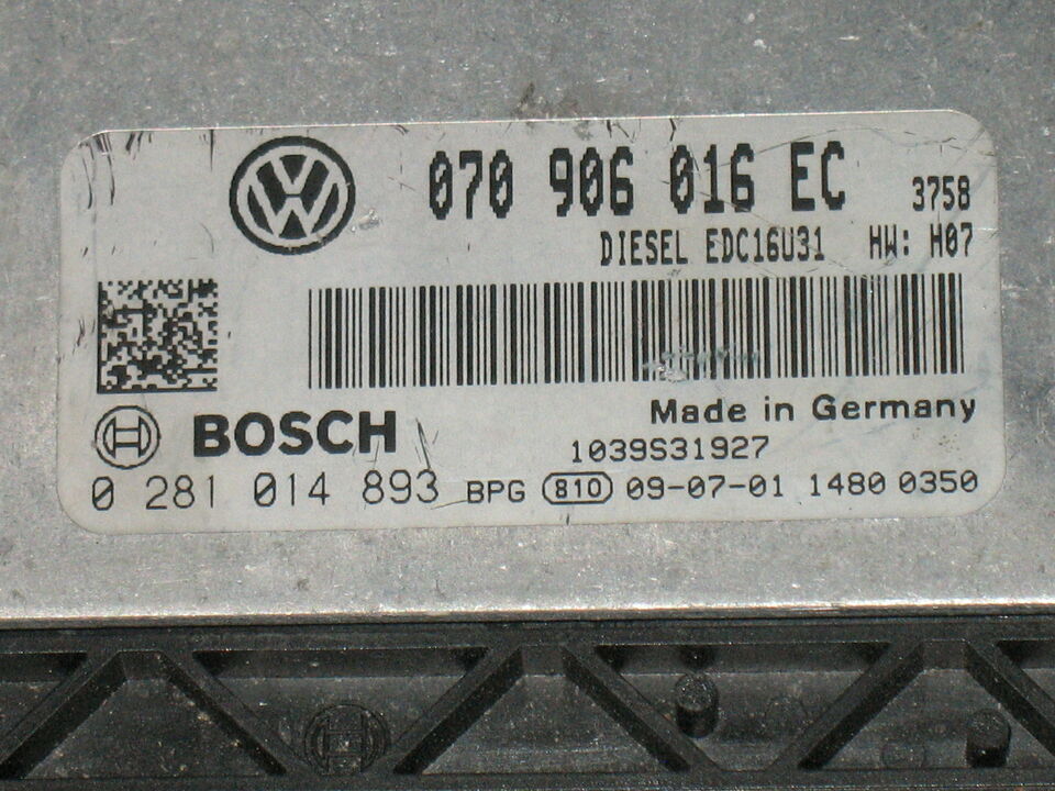 ECU VW T5 2.5 TDI 070906016 EC BOSCH EDC16U31 4.51 0281014893