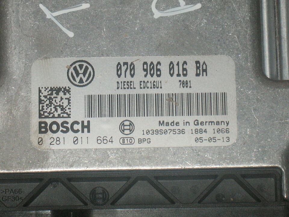 ECU VW VOLKSWAGEN T5 2.5 TDI 070906016BA 0281011664 EDC 16U1-5.5
