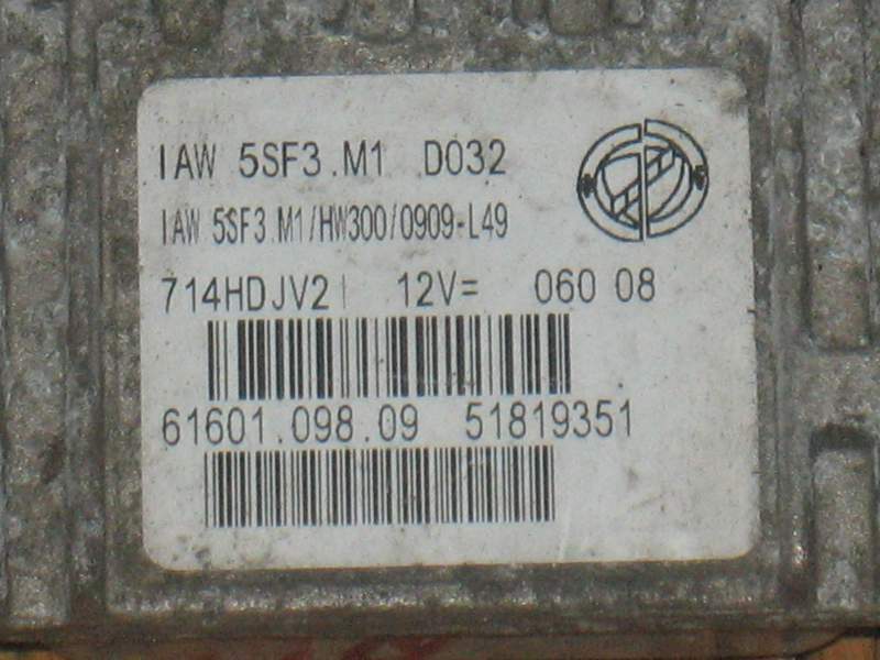 Ecu centralina motore fiat iaw 5sf3.m1 hw300 51819351