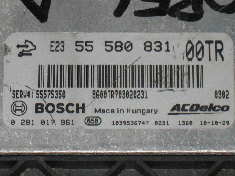 ECU 1.3 CDTI OPEL CORSA D 55580831 55575350 EDC17C18 0281017961 E23