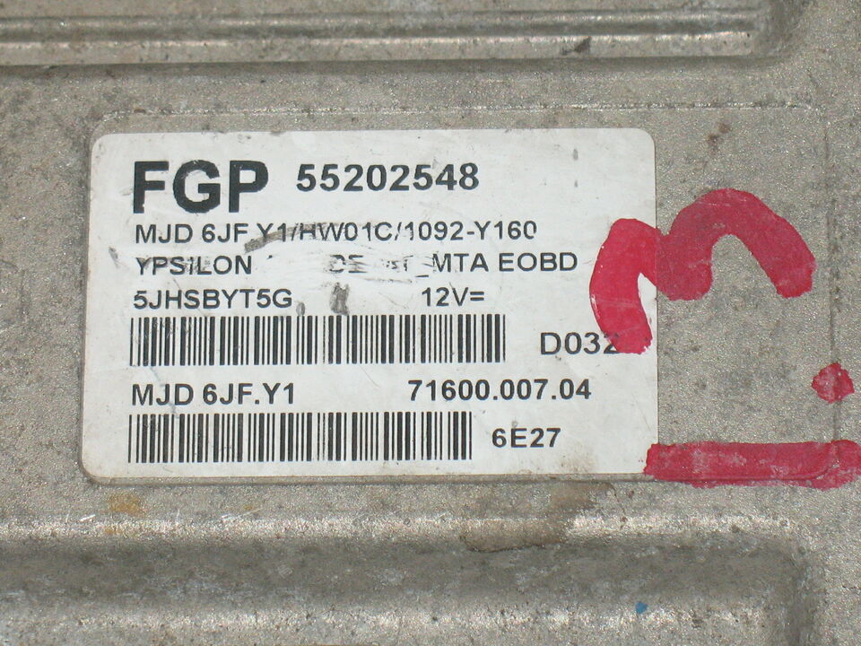 Ecu lancia ypsilon 1.3 jtd 55202548 mjd 6jf.y1 HW01C vergine