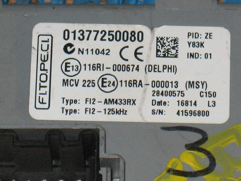 ECU BODY COMPUTER Citroen Nemo Fiat Fiorino 01377250080