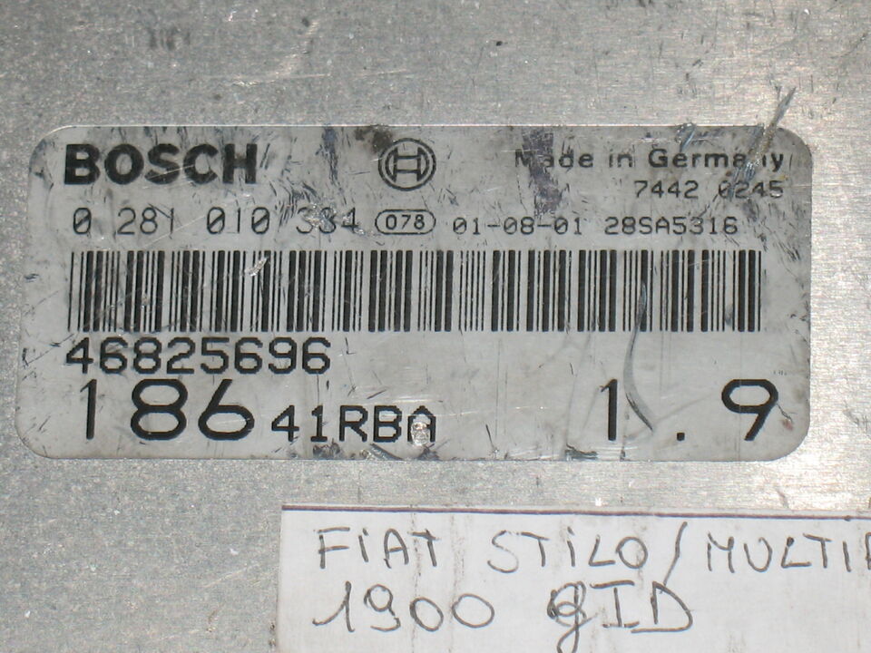 ECU Centralina Fiat Multipla Stilo 1.9 JTD 0281010334 55181337 EDC 15C7-2.13