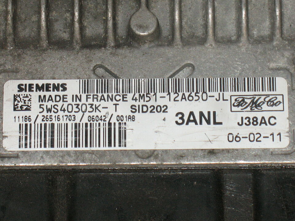 ECU FORD FOCUS 1.8 TDCI 4M51-12A650-JL 5WS40303K-T 3ANL SID202
