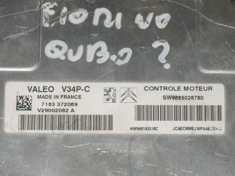 ECU FIORINO QUBO V34P-C 7183372089 SW9665028780 HW966193318C