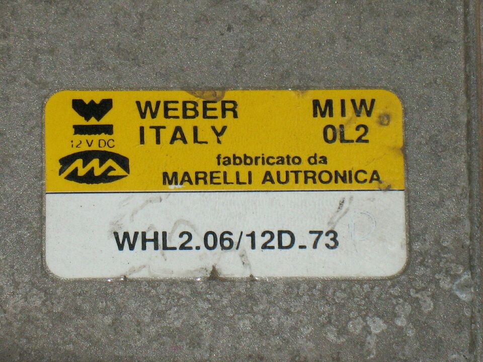 ECU LANCIA DEDRA 1.6 WEBER  MIW0L2 MIW 0L2 WHL2.06/12D.73 WHL2.06 12D.73
