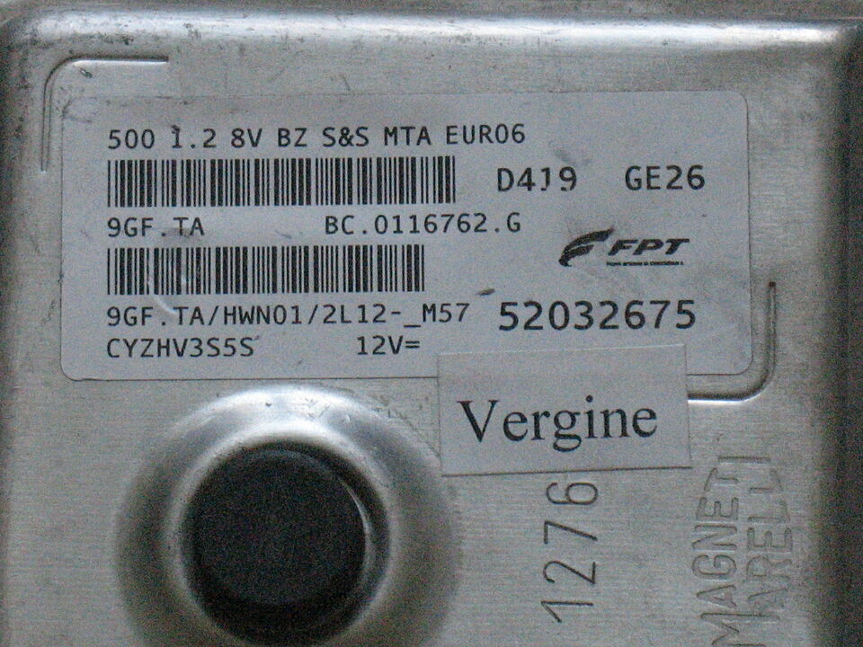ECU FIAT 500 1.2 8V 52032675 FPT 9GF.TA HWN01 BC.0116762.G