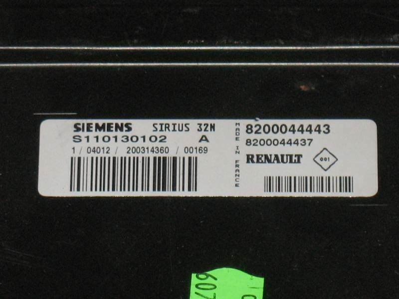 ECU RENAULT TWINGO 1.2 SIEMENS SIRIUS 32N S110130102A 8200044443