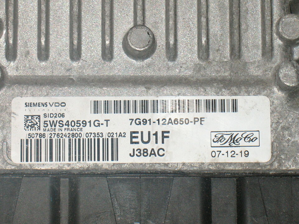 ECU 2.0 TDCI 7G91-12A650-PF EU1F 5WS40591G-T SID206 5WS40591GT
