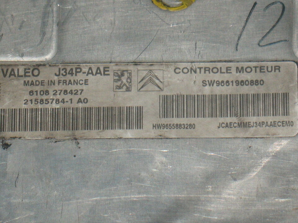 ECU CITROEN PEUGEOT 1.4 SW9661960880 HW 9655883280 J34P-AAE SW 9661960880