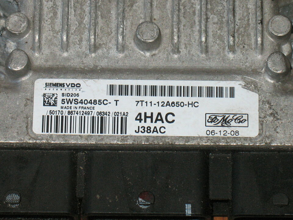 ECU FORD 1.8 TD SID206 4HAC 5WS40485C-T SIEMENS 7T11-12A650-HC