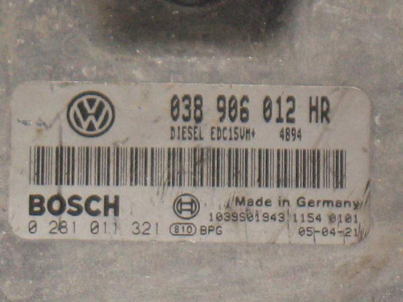 ECU SKODA FABIA 1.9 SDI 0281011321 038906012HR EDC 15VM+ 2.V1