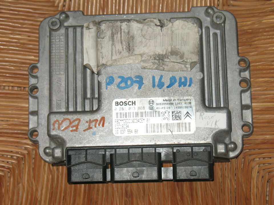 ECU PEUGEOT 207 1.6 HDI BOSCH 0281013868 9663755480 9653958980 EDC 16C34-4.11