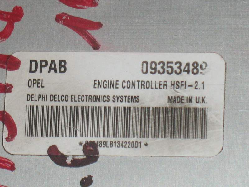 Opel astra zafira 1.6 16V delphi 09353489 djtx hsfi-2.1 Z16XE