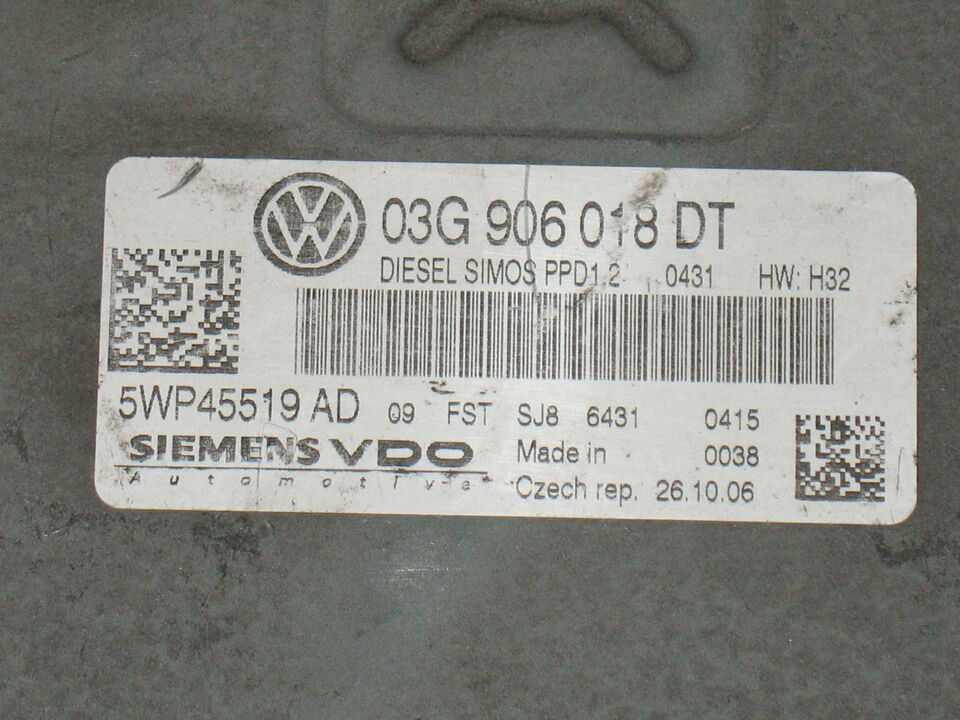 ECU SEAT LEON 2.0TDI 03G906018DT 5WP45519AB Simos PPD1.2