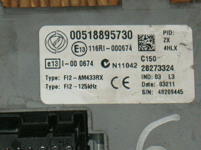 BODY COMPUTER FIAT 500 00518895730 51889573 116RI-000674