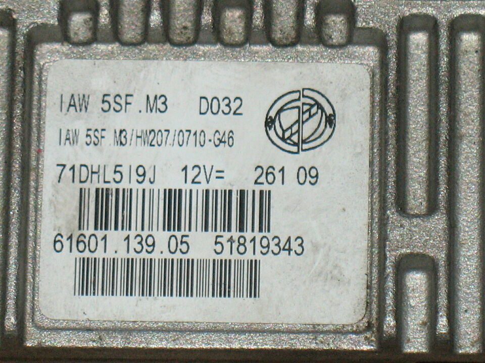 ECU FIAT MARELLI IAW 5SF.M3 IAW5SFM3 51819343 HW207