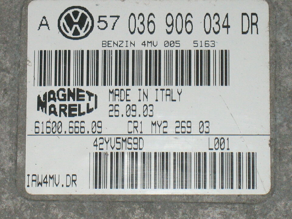 Ecu vw volkswagen golf 1.6 iaw4mvdr 036906034dr iaw 4mv.dr