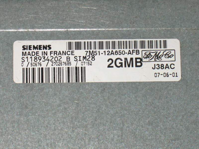 Ecu ford focus 1.6 continental s118934202d, fomoco 7m5112a650afd