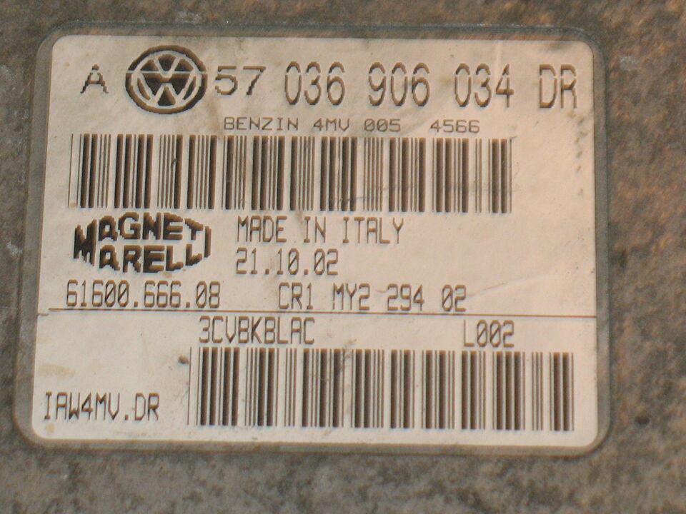 ECU VW GOLF IV 1.6 16V A57 036906034DR 036906034 DR IAW4MV.DR