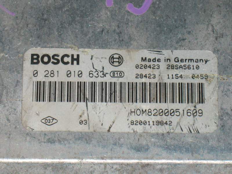 ECU RENAULT TRAFIC 1.9 DCI BOSCH 0281010633 HOM8200051609