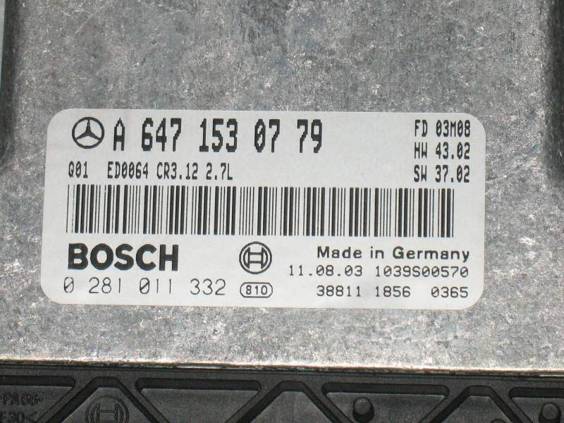 ECU MERCEDES E270 CDI W211 0281011332 A6471530779 EDC16C2 CR3.12