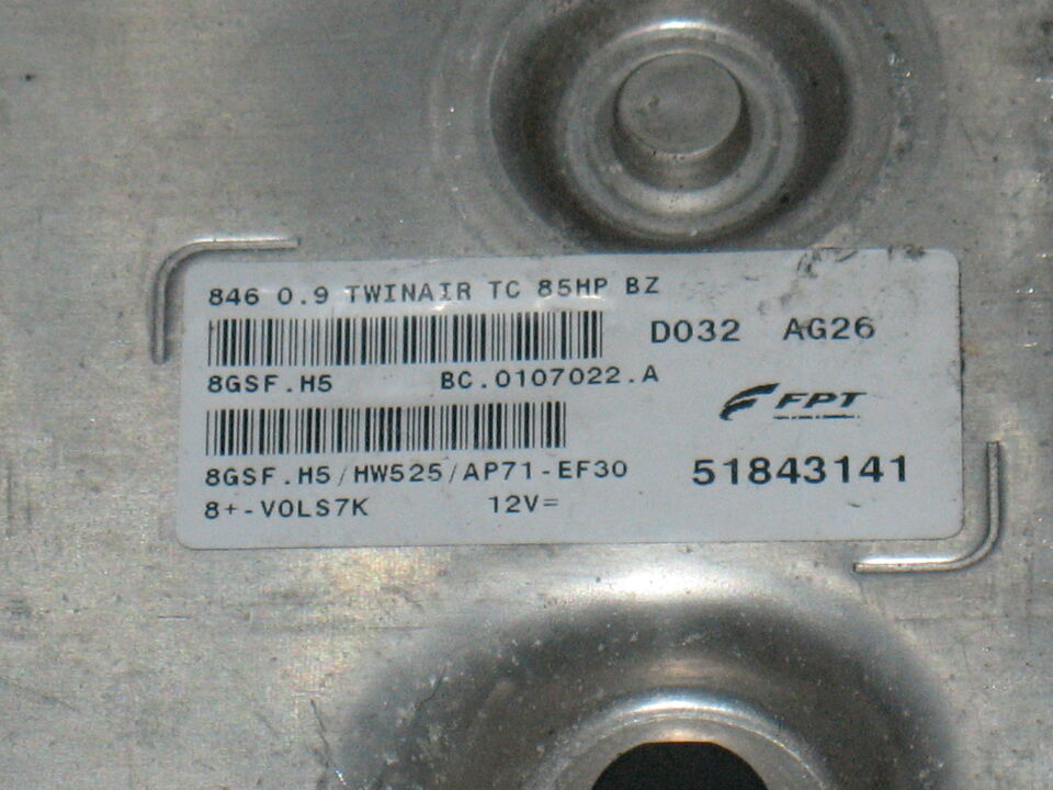 ECU CENTRALINA FIAT TURBO 500 LANCIA 51843141 85HP 8GSF.H5 HW525