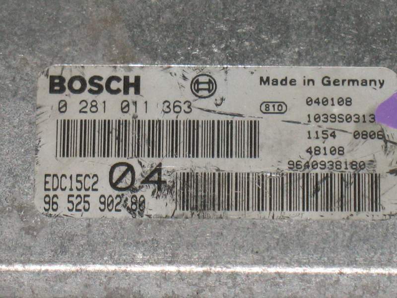 ECU PEUGEOT 807 2.2 HDI 0281011363 9652590280 9640938180 EDC15C2