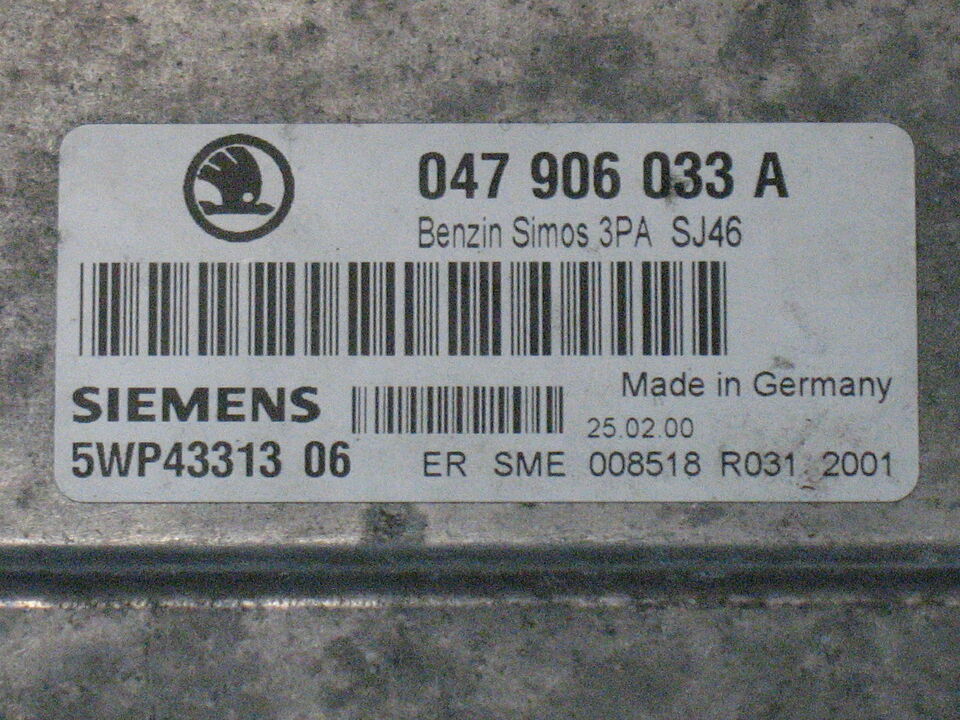 SKODA FABIA 1.4 047906033A SIEMENS 5WP43313 06 SIMOS 3PA SJ46