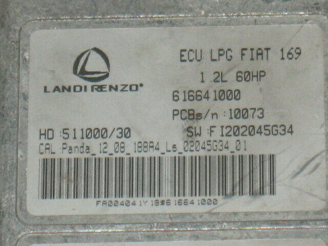 ECU FIAT 1.2 LANDI RENZO GAS LPG 169 616641000 FI202045G34
