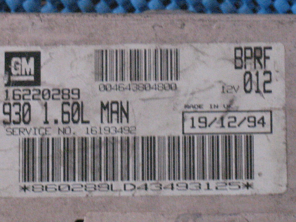 ECU ALFA ROMEO 145 1.6, 16220289, 930 1.60L MAN 16193492