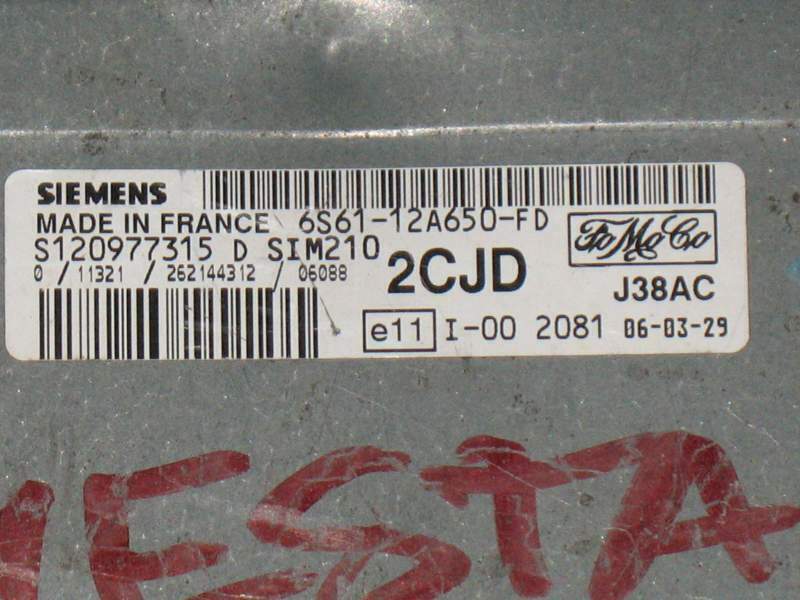 ECU FIESTA S120977315 D SIM210 SCJD 6S61-12A650-FD J38AC