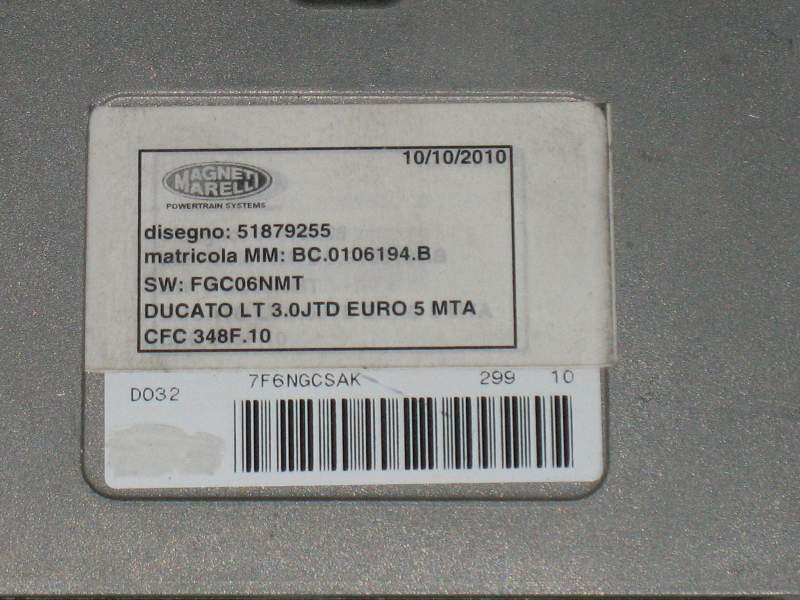 ECU cambio fiat ducato 2007> MARELLI 51879255 CFC348F