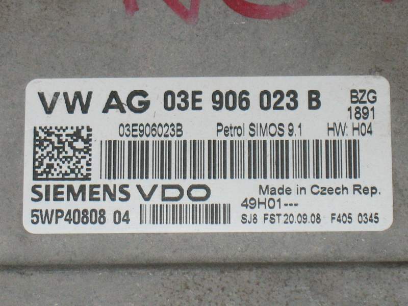 ECU VW POLO 1.2 SIEMENS VDO 5WP4080804 03E 906 023 B 03E906023B