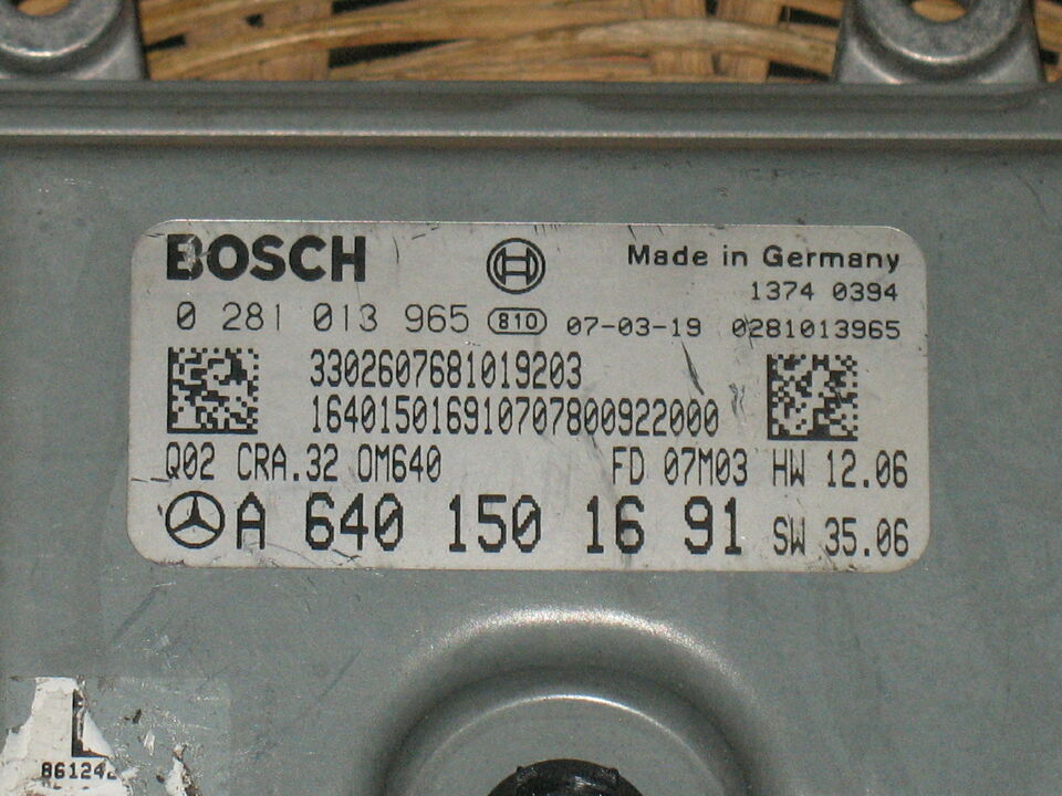 ECU MERCEDES B180 2007 0281013965 A6401501691 6401501691 EDC 16C32-5.32