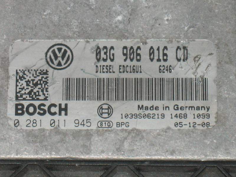 ECU VW TOURAN 1.9 TDI 0281011945 03G906016 CD EDC 16U1-5.41