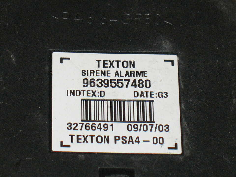 Peugeot CITROEN 02-09 ALLARME SIRENA TEXTON 9639557480