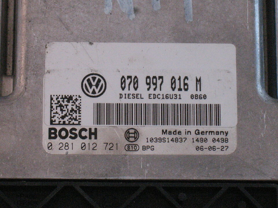 Ecu vw transporter T5 T6 2.5 0281012721 070997016m EDC16U31
