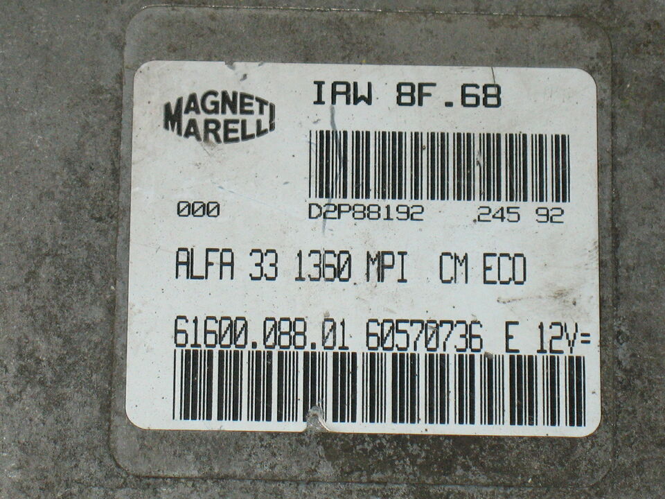 Ecu Centralina iaw 8f.68 61600.088.01 alfa romeo 33 1360 cc 60570736