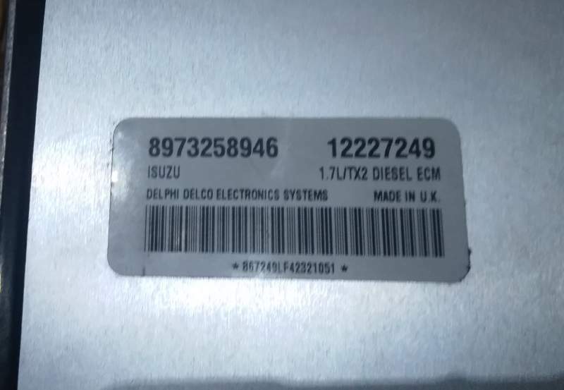 Ecu centralina opel meriva 1.7 isuzu delco 8973258946 12227249
