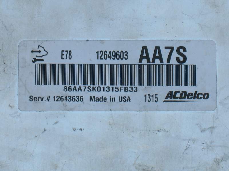 Chevy Chevrolet Volt OPEL ECM 12649603 12643636 E78 ECU AA7S