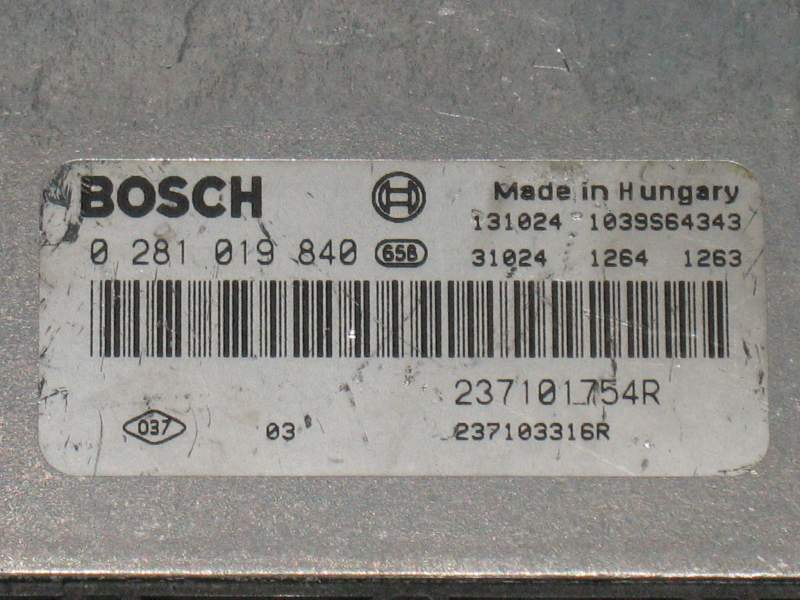 ECU Renault Trafic BOSCH 0281019840 237101754R 237103316R EDC 17C42-3.20