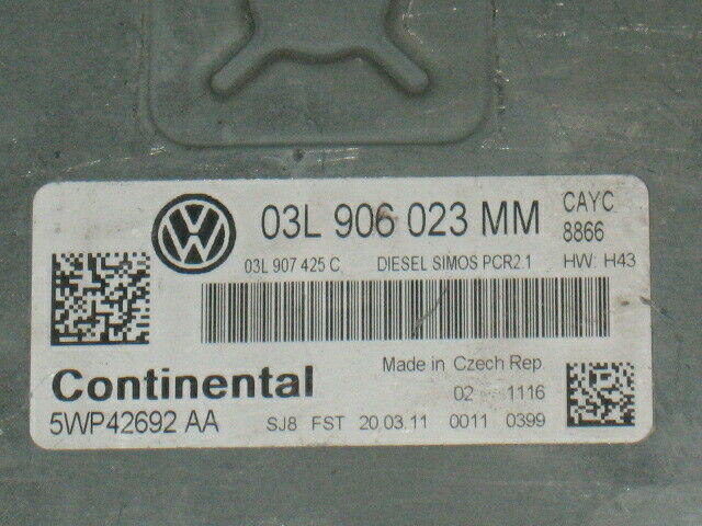 ECU VOLKSWAGEN GOLF VI 1.6 TDI 03L906023MM SIMOS PCR2.1 HW: H43