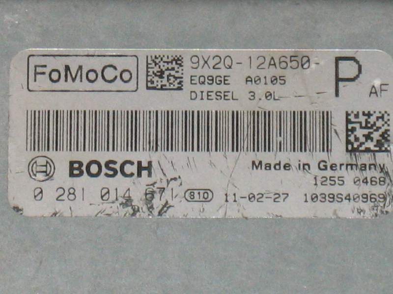 ECU LAND ROVER JAGUAR XF 3.0 FOMOCO 9X2Q-12A650 0281014671 BOSCH