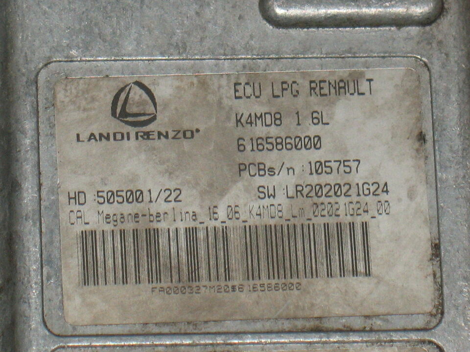 ECU LANDI RENZO RENAULT GPL LPG 1.6 K4MD8 616586000 HW505001/22