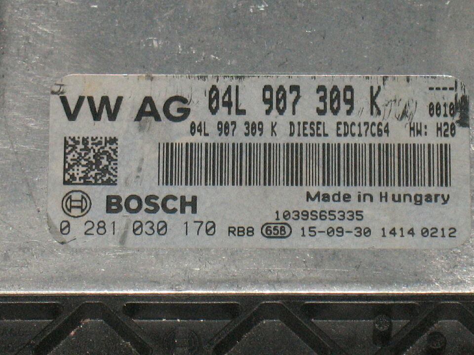 ECU VOLKSWAGEN CADDY 2.0 0281030170 04L907309K EDC17C64